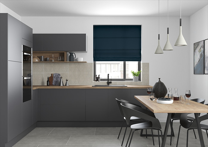 Faux Suede, Navy - Twist&Fit Roman Blind - Image 5